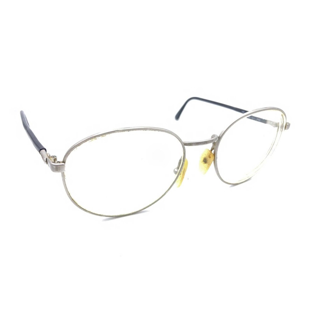 Gucci Vintage GG 1311 62S Satin Gray Black Round Eyeglasses Frames 53-19 140